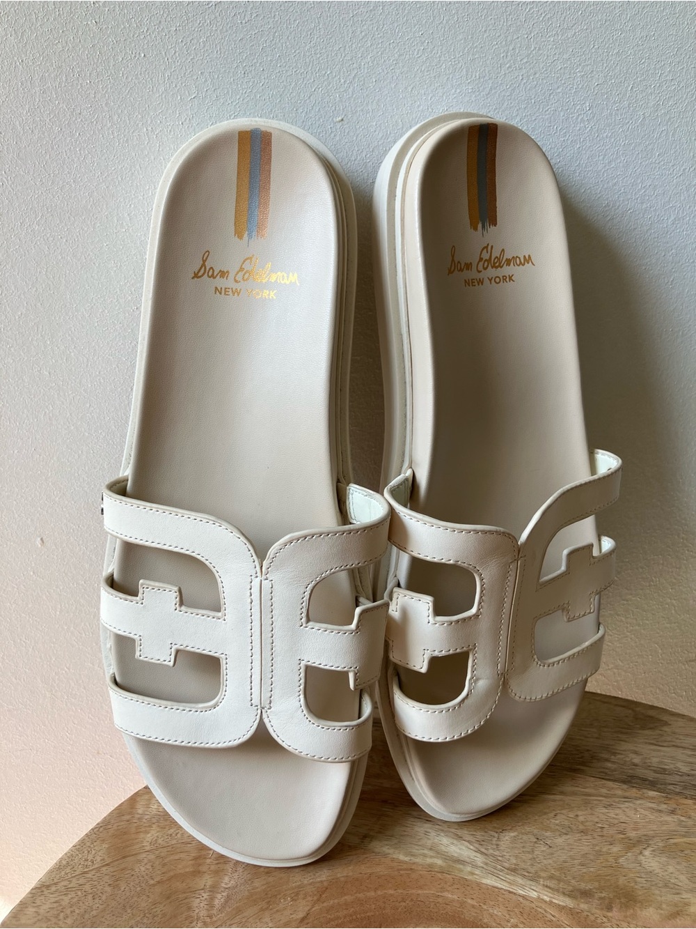 Sam Edelman | Valeri Leather Logo Emblem Footbed Slide Sandals